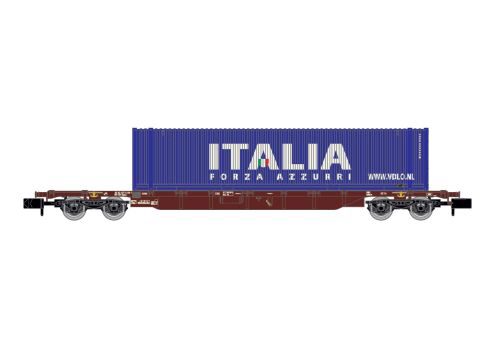 Arnold HN6656 FS 4-achsiger Sgnss container transporter wagon brown mit 45 container Italia blau Ep.VI
